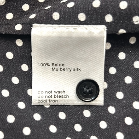 Saks Fifth Avenue Silk Polka Dot High Low Tunic Top Size 6 - Picture 6 of 11